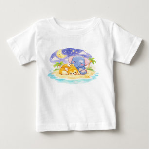 T-shirt Pour Bébé Dessin au pastel tendre de personnages de jouets