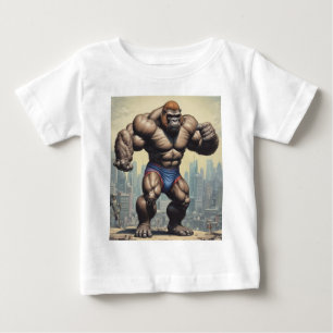T-shirt Pour Bébé Dessin d'art pop de Gorilla Bodybuilder