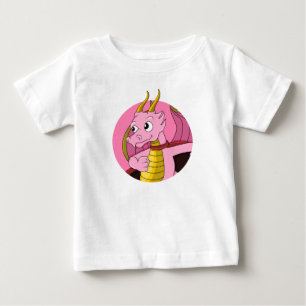 T-shirt Pour Bébé Dessin de dragon rose bébé T-shirt
