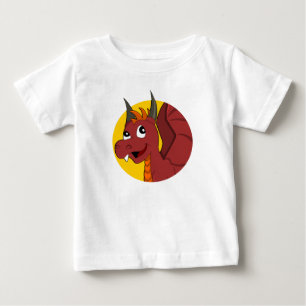 T-shirt Pour Bébé Dessin de dragon rouge bébé T-shirt