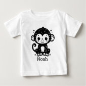T-shirt Pour Bébé Dessin de Singe Bébé mignon - Kawaii Nursery Art (Devant)