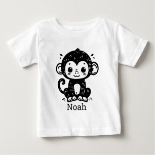 T-shirt Pour Bébé Dessin de Singe Bébé mignon - Kawaii Nursery Art