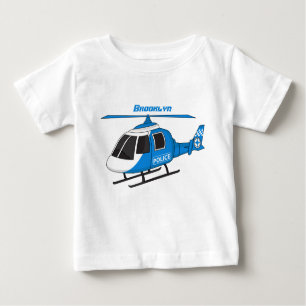 T-shirt Pour Bébé Dessin d'hélicoptère du service de police mignon