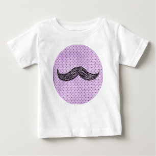 T-shirt Pour Bébé Dessin   drôle de moustache avec le pois pourpre