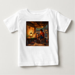 T-shirt Pour Bébé "Détermination sous la lueur de la lanterne"
