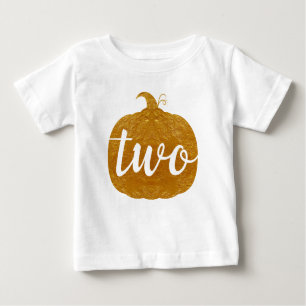 T-shirt Pour Bébé Deux 2e anniversaire bébé Citrouille d'or