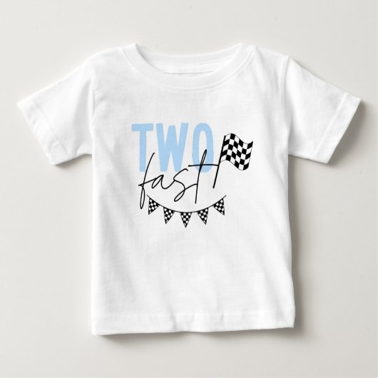 T-shirt Pour Bébé Deux Chemise Fast Racecar 2e Anniversaire (Devant)