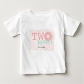 T-shirt Pour Bébé Deux douces beignets rose fille 2e anniversaire (Devant)