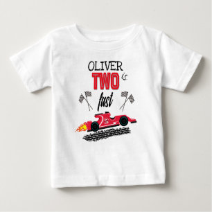 T-shirt Pour Bébé Deux Fast Red Race Car 2e Anniversaire