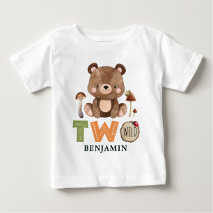 T-shirt Pour Bébé Deux forêts sauvages personnalisées 2e anniversair