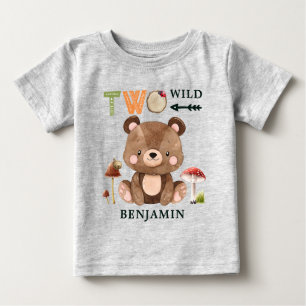 T-shirt Pour Bébé Deux forêts sauvages personnalisées 2e anniversair
