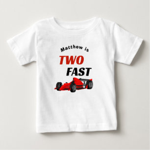 T-shirt Pour Bébé Deux Garçon Rapide 2e Anniversaire Voiture de Cour