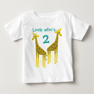 T-shirt Pour Bébé Deux girafes pour deux ans
