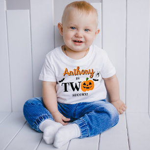 T-shirt Pour Bébé Deux Halloween Éffrayant 2e anniversaire