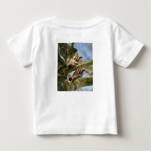 T-shirt Pour Bébé Deux hiboux dans les bois, oiseaux, faune