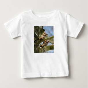 T-shirt Pour Bébé Deux hiboux dans les bois, oiseaux, faune Bébé T-S