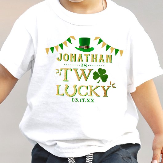 T-shirt Pour Bébé Deux Lucky St. Patrick's Day 2e anniversaire