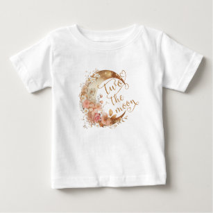 T-shirt Pour Bébé Deux lune or rose fille 2e anniversaire