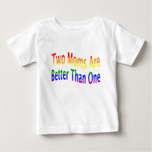 T-shirt Pour Bébé Deux mères mieux (arc-en-ciel)