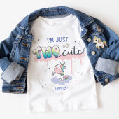 T-shirt Pour Bébé Deux mignonnes licorne magique Nom personnalisé 2e