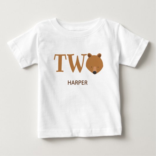 T-shirt Pour Bébé Deux ours 2e anniversaire (Devant)