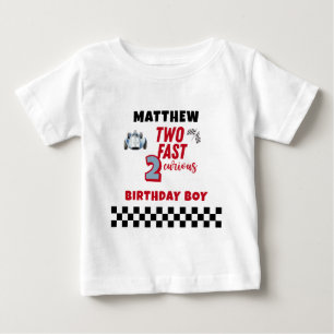 T-shirt Pour Bébé Deux Rapide 2ème anniversaire Garçon Voiture de Co
