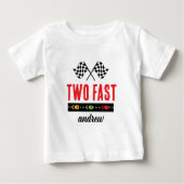 T-shirt Pour Bébé Deux Voiture de Course Blanche Rapide  (Devant)
