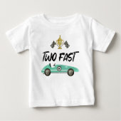T-shirt Pour Bébé Deux voitures de course rapide anniversaire (Devant)