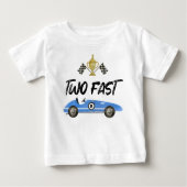 T-shirt Pour Bébé Deux voitures de course rapide anniversaire (Devant)