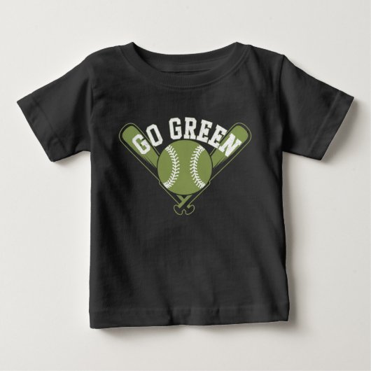T-shirt Pour Bébé Devenez écolo Baseball Design (Devant)