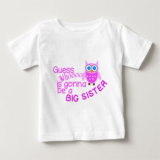 T-shirt Pour Bébé Devine Qui Sera Une Grande Soeur (Devant)