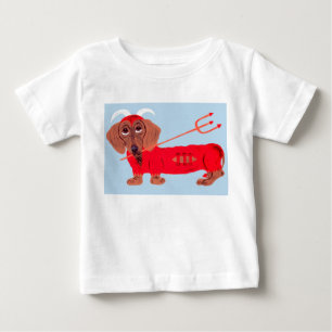 T-shirt Pour Bébé Diable Dachshund