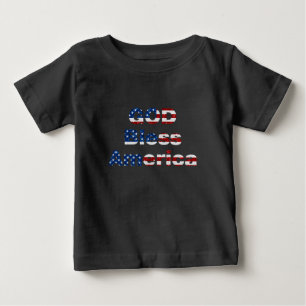 T-shirt Pour Bébé Dieu bénisse l'Amérique Glitter 4 juillet