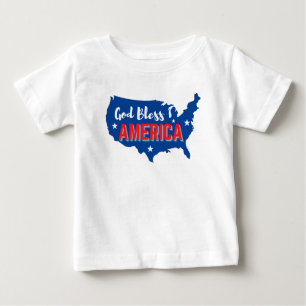 T-shirt Pour Bébé Dieu bénit l'Amérique 4 juillet avec l'Amérique Ca