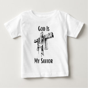 T-shirt Pour Bébé Dieu Est Mon Sauveur Bible Thème Chrétien