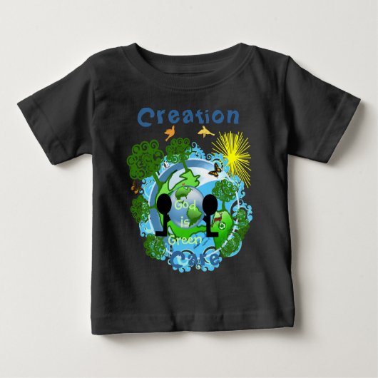 T-shirt Pour Bébé Dieu est Vert~TBA Lauréat du Prix customisé- (Devant)