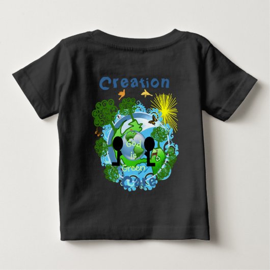 T-shirt Pour Bébé Dieu est Vert~TBA Lauréat du Prix customisé- (Dos)