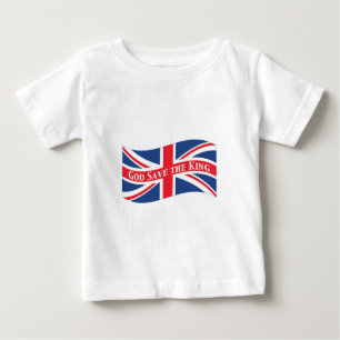 T-shirt Pour Bébé Dieu sauve le roi avec Union Jack