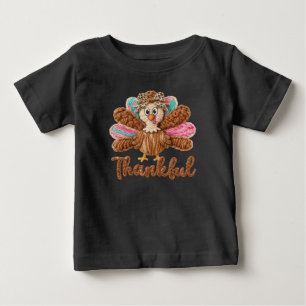 T-shirt Pour Bébé Dinde reconnaissante Design – Crochet Laine Latch