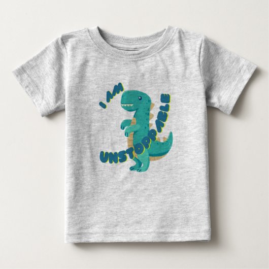 T-SHIRT POUR BÉBÉ DINO CUTE MOTIVÉ - T-REX (Devant)