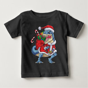 T-shirt Pour Bébé Dinosaur Noël Père Noël T rex Garçons Hommes