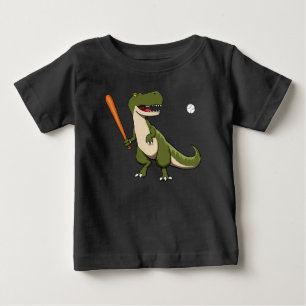 T-shirt Pour Bébé Dinosaure Batteur de Baseball T-Rex