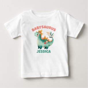 T-shirt Pour Bébé Dinosaure Bébé Babysaurus Aquarelle Fantaisiste No