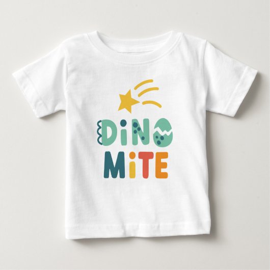 T-shirt Pour Bébé Dinosaure Bébé mignon, Dino Mite Party (Devant)