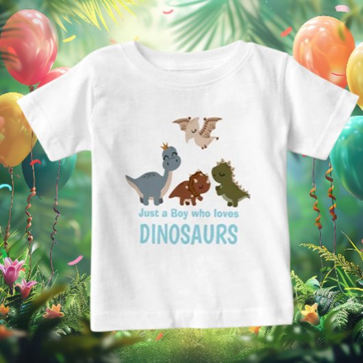 T-shirt Pour Bébé Dinosaure Bohème Bleu