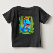 T-shirt Pour Bébé Dinosaure de dessin en forêt de Bambou (Dos)