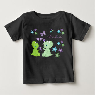 T-shirt Pour Bébé Dinosaure pour bébé floral et ami