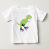 T-shirt Pour Bébé Dinosaure Roller Skating Radio (Devant)
