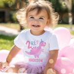 T-shirt Pour Bébé Dinosaure rose Deux Rex 2e fête d'anniversaire<br><div class="desc">Dinosaure rose Deux Rex 2e Fête d'anniversaire T-shirt Tous les modèles sont © PIXEL PARTY LTD</div>