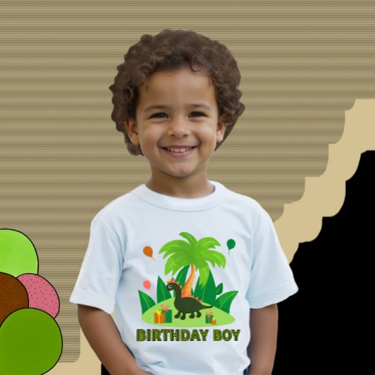 T-shirt Pour Bébé Dinosaure vert pour fête d'anniversaire
